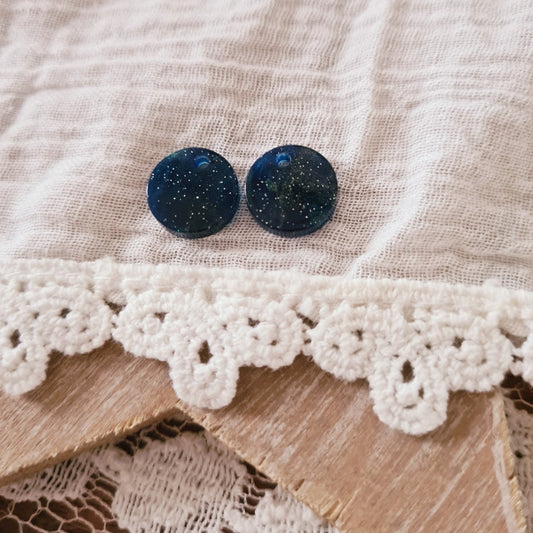 Mix&match resin hangertje donkerblauw glitter